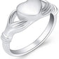 CUSTOM HEART IN HANDS MEMORIAL RING