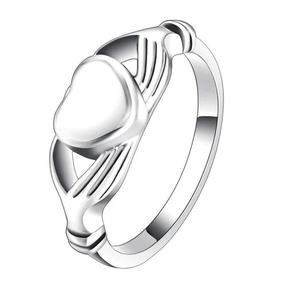 CUSTOM HEART IN HANDS MEMORIAL RING