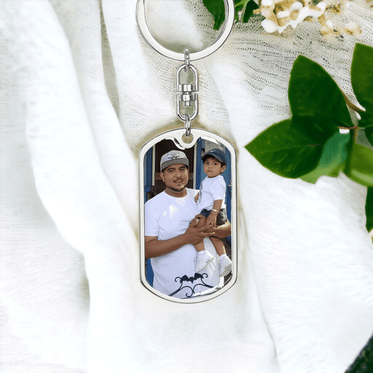 CUSTOM ENGRAVABLE DOG TAG KEYCHAIN