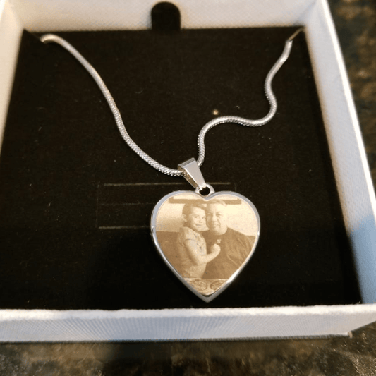 MEMORIAL PHOTO HEART NECKLACE